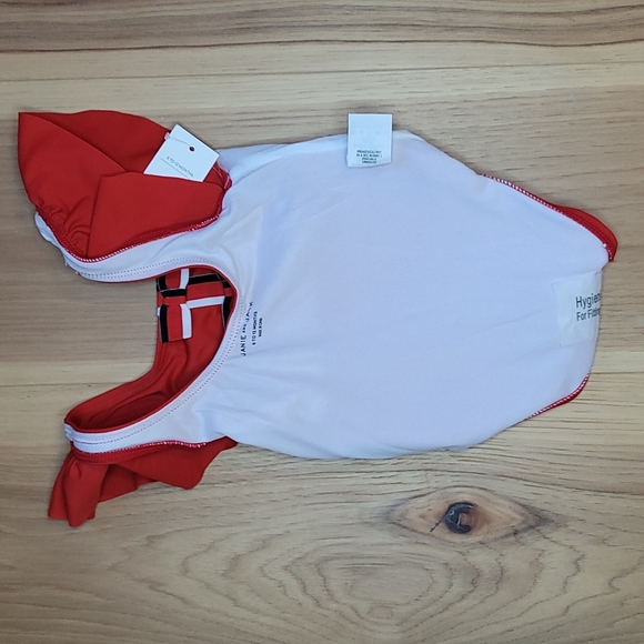 Janie and Jack Red Flutter Sleeve Swimsuit 6-12 MOS - Picture 4 of 4